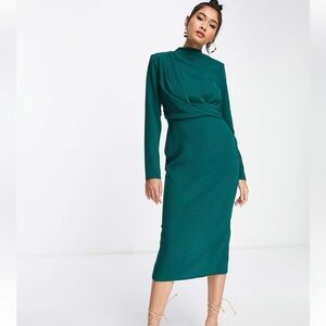 ASOS Forest Green midi dress in size 8 new without tag